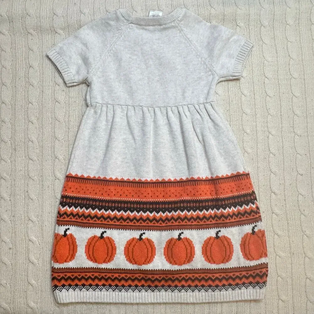 New Gymboree Pumpkin Knit Sweater Dress sz 4T